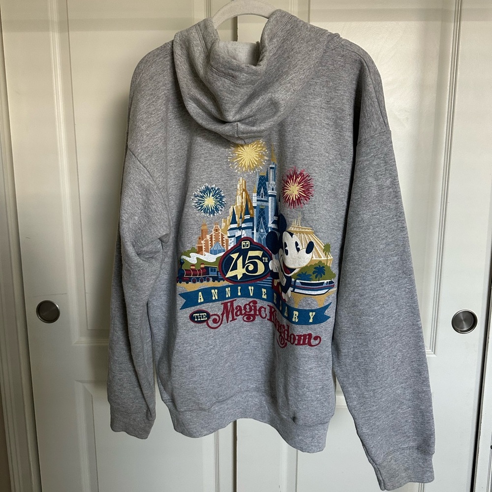 Walt Disney World 45th Anniversary Zip Up Hoodie Sweatshirt